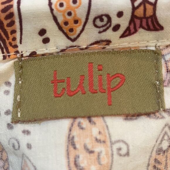 Tulip Clothing Logan Button Down Shirt Red Fish Print XS Made in India - Picture 10 of 14